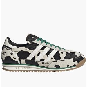 NWT Adidas SL 72 OG Cow Print Pony Hair Sneakers Green Laces Womens 7